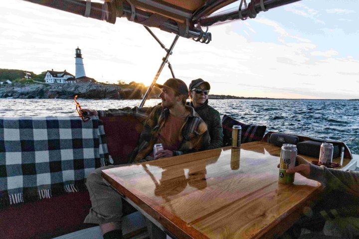 a group of people on a boat