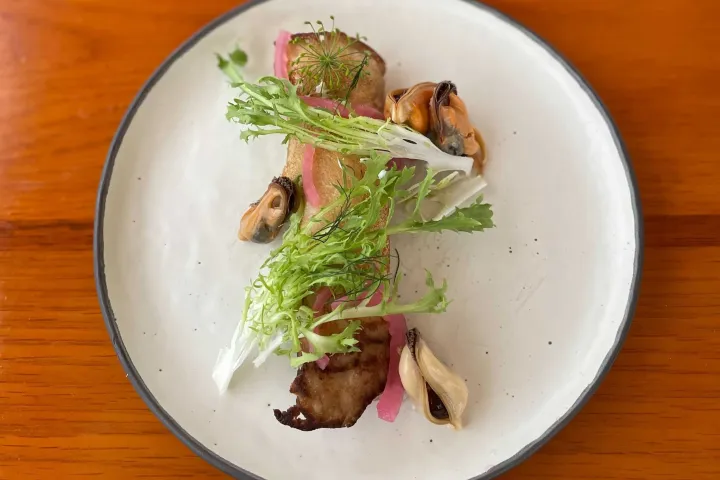 a plate of food with broccoli