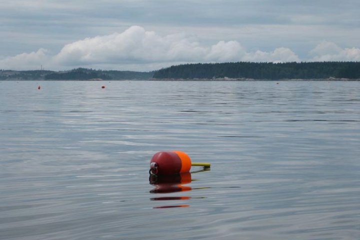 a small boat in a large body of water