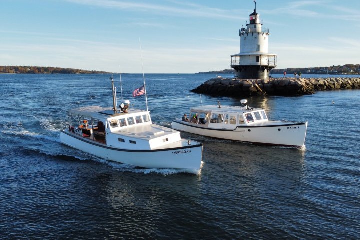 a small boat in a large body of water