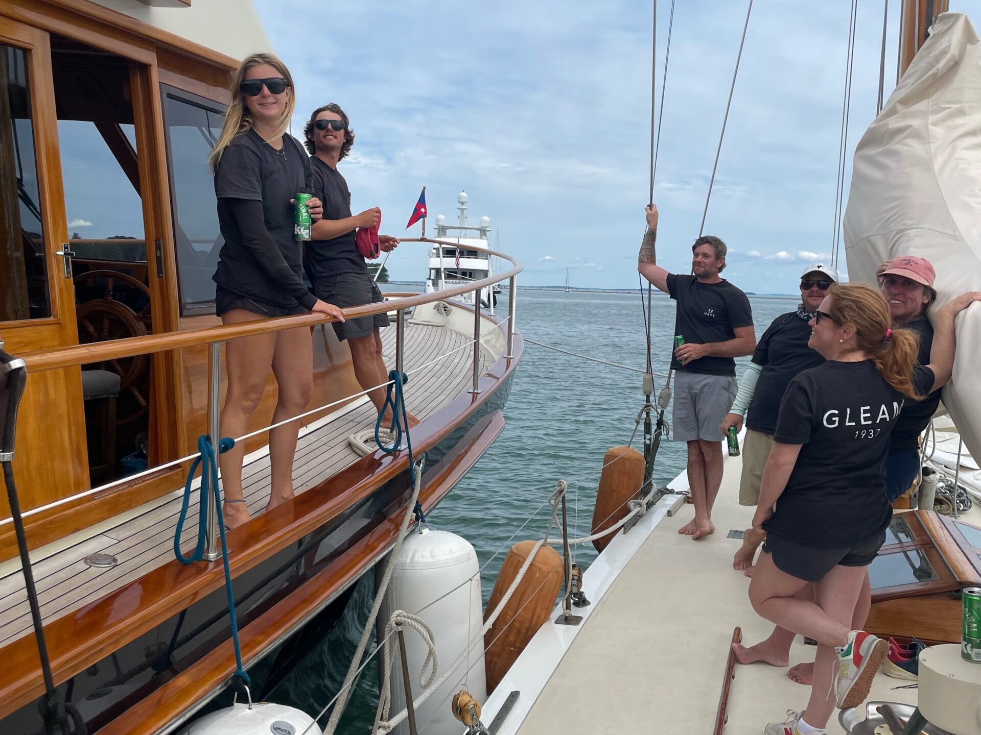 a group of people on a boat