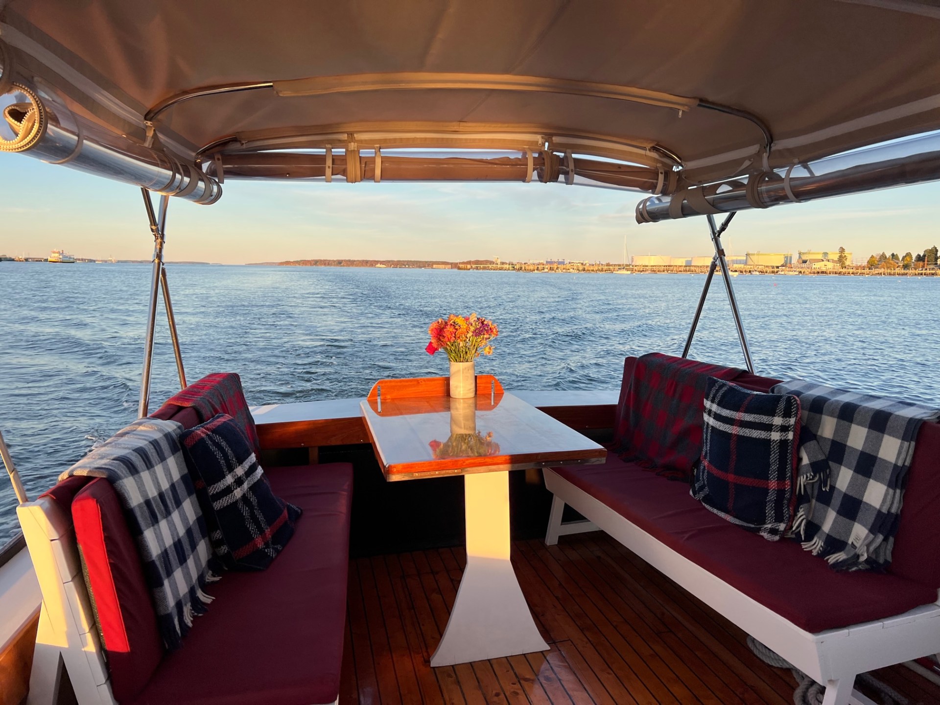 a boat sitting on top of a wooden table