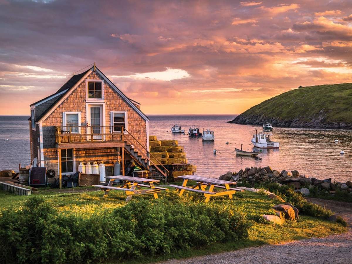 a body of water in front of a house